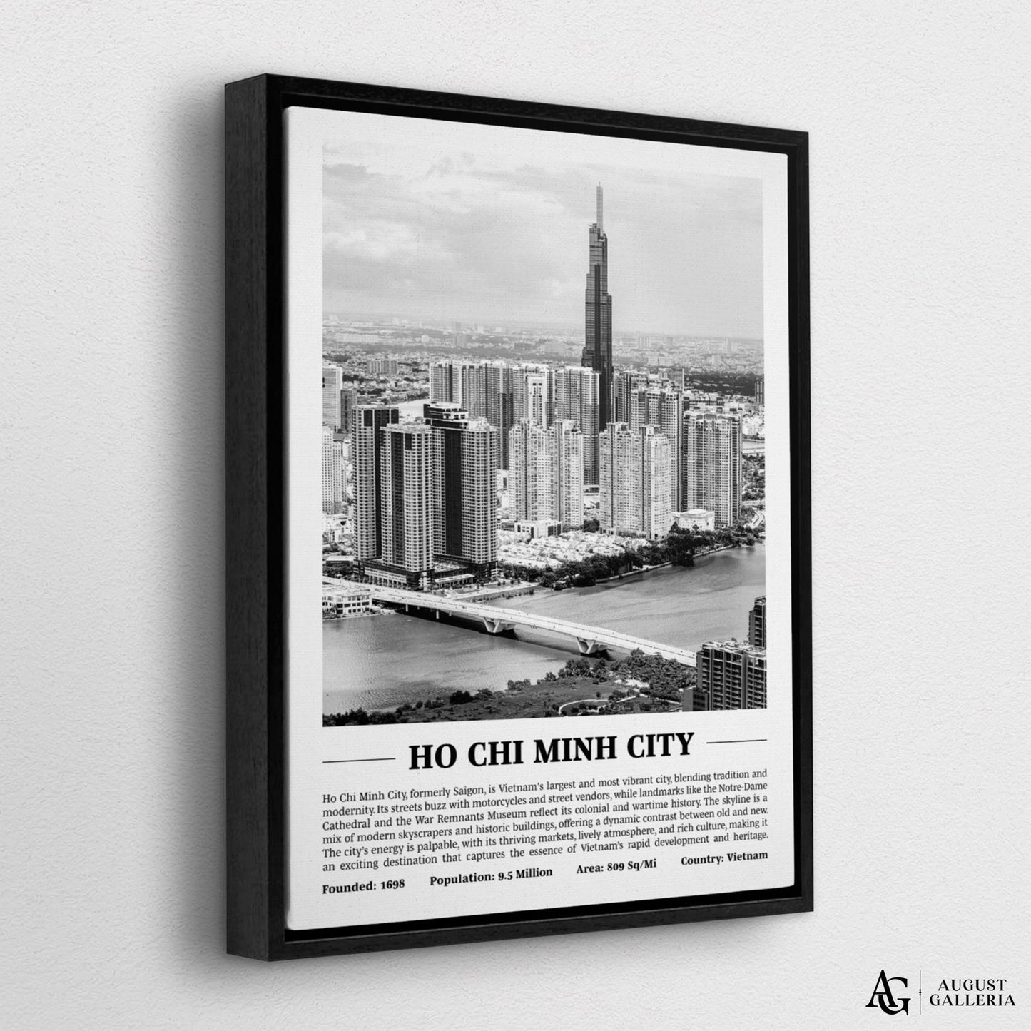 Ho Chi Minh City Black & White City Print