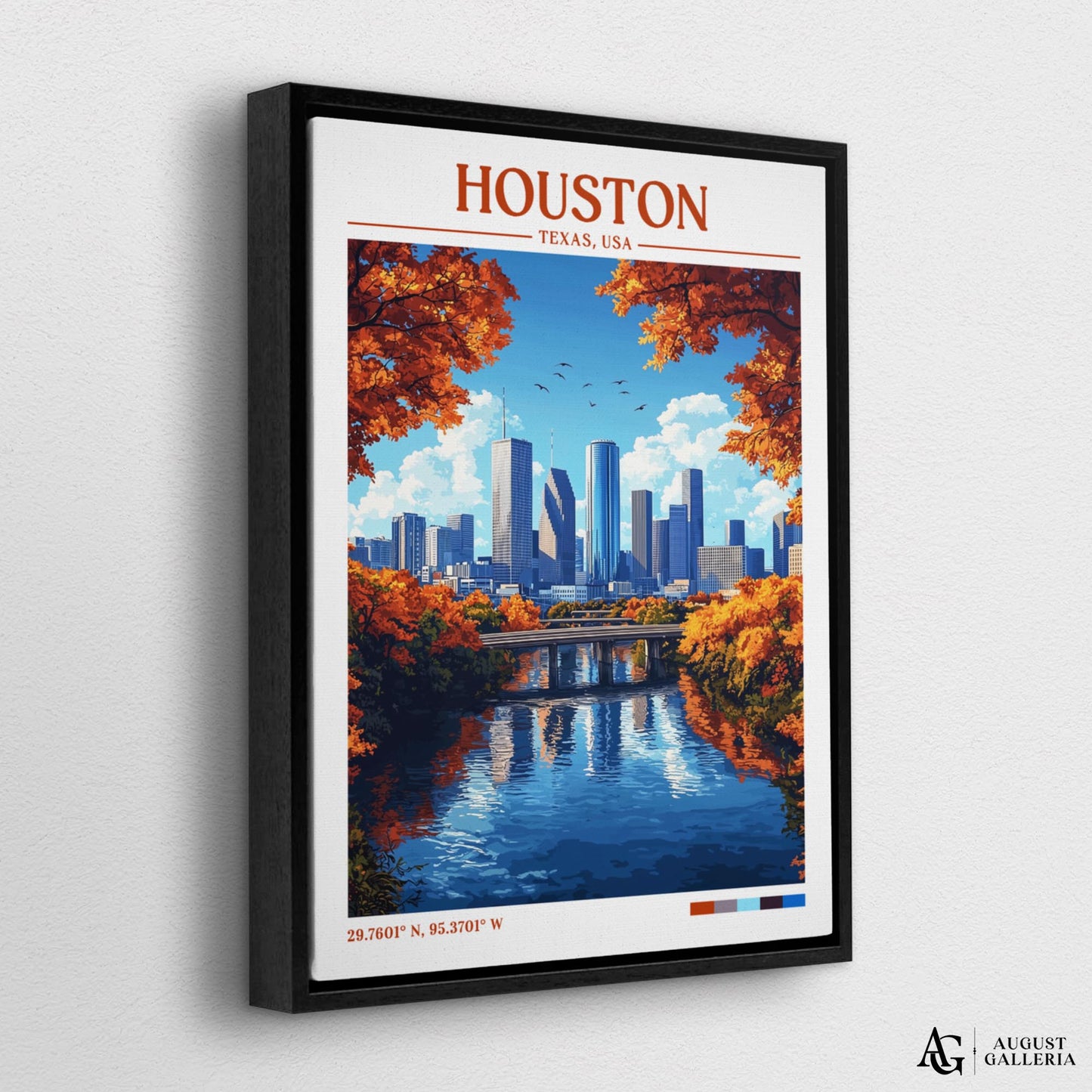 Houston Texas Retro Travel Print