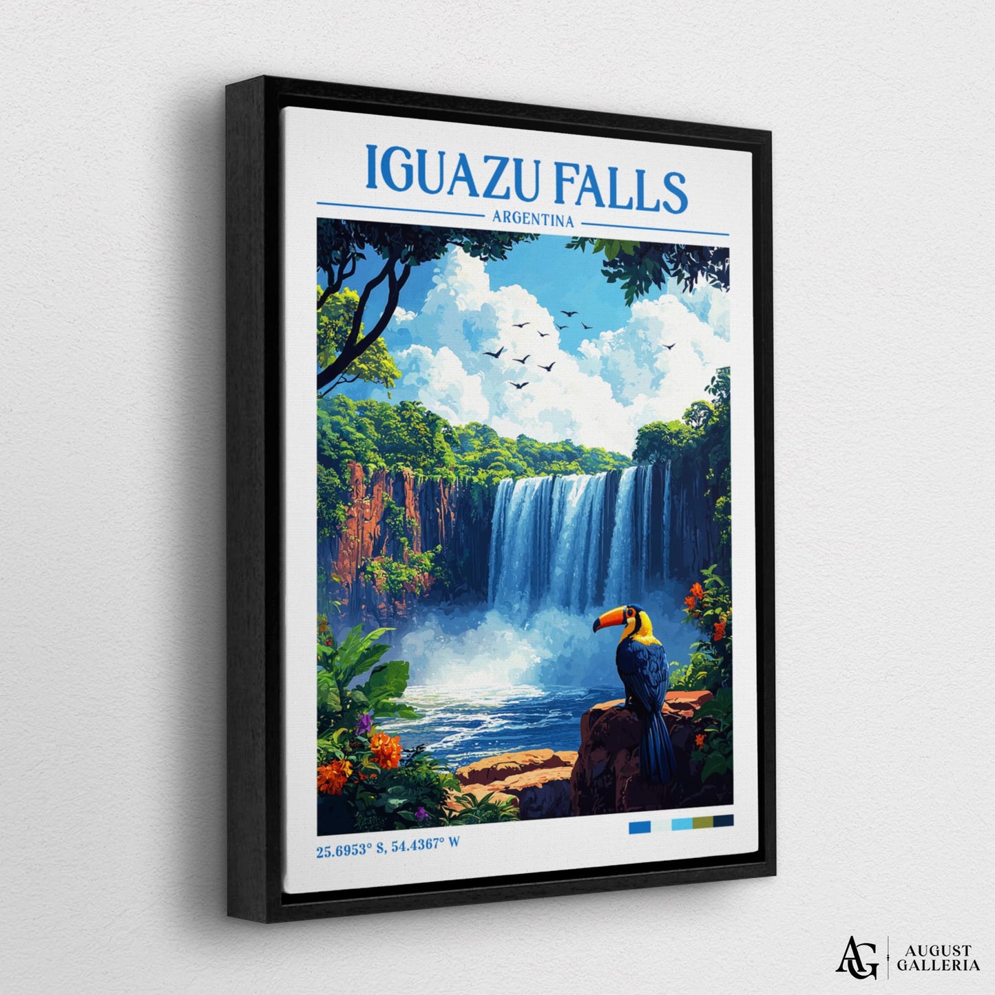 Iguazu Falls Retro Travel Print