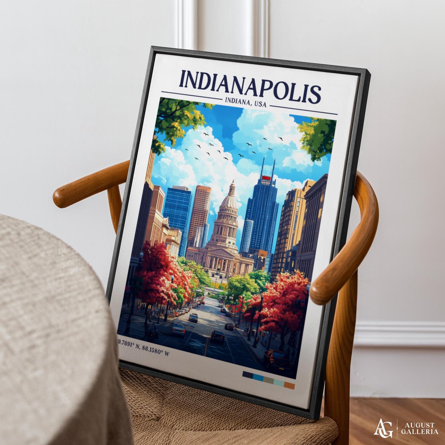 Indianapolis Indiana Retro Travel Print
