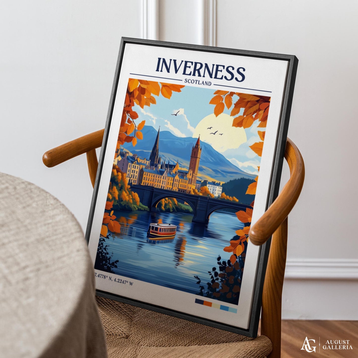 Inverness Scotland Retro Travel Print