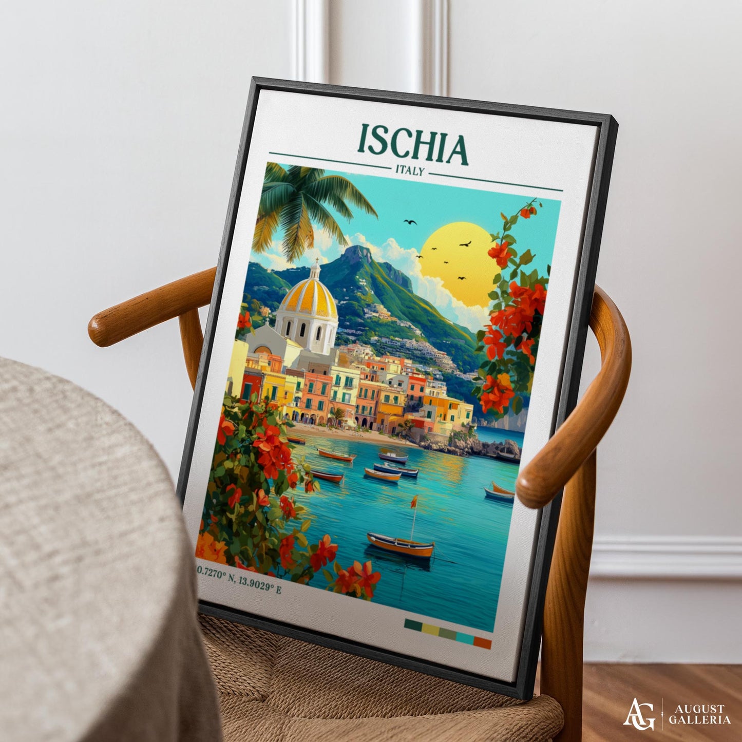 Ischia Italy Retro Travel Print