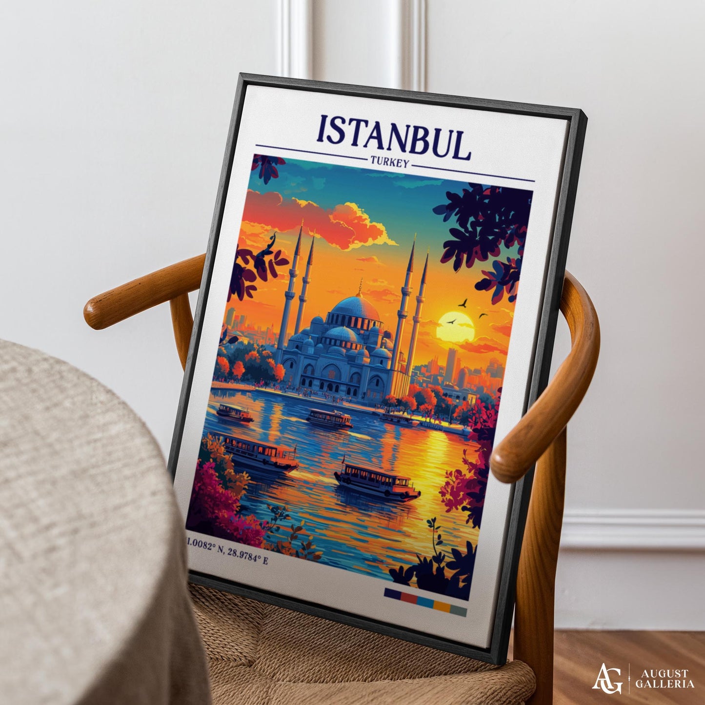 Istanbul Turkey Retro Travel Print
