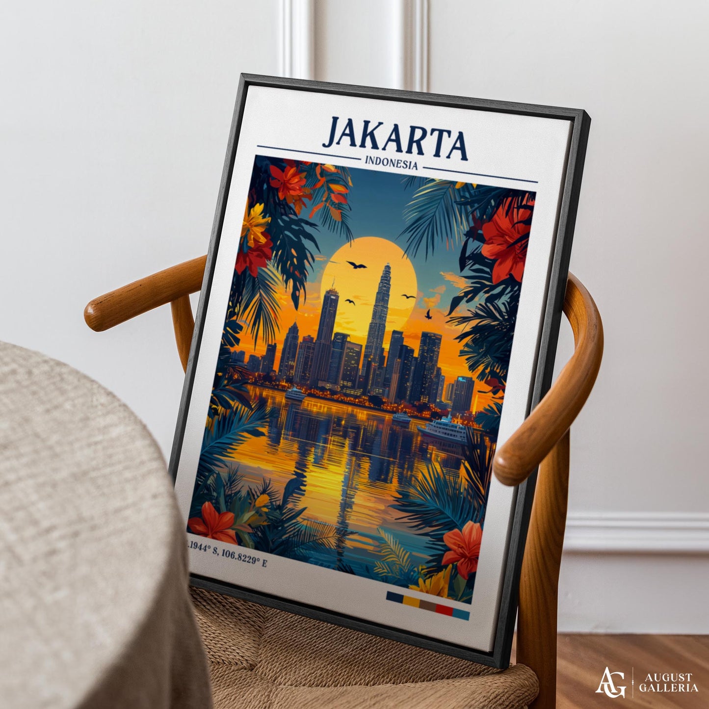 Jakarta Indonesia Retro Travel Print