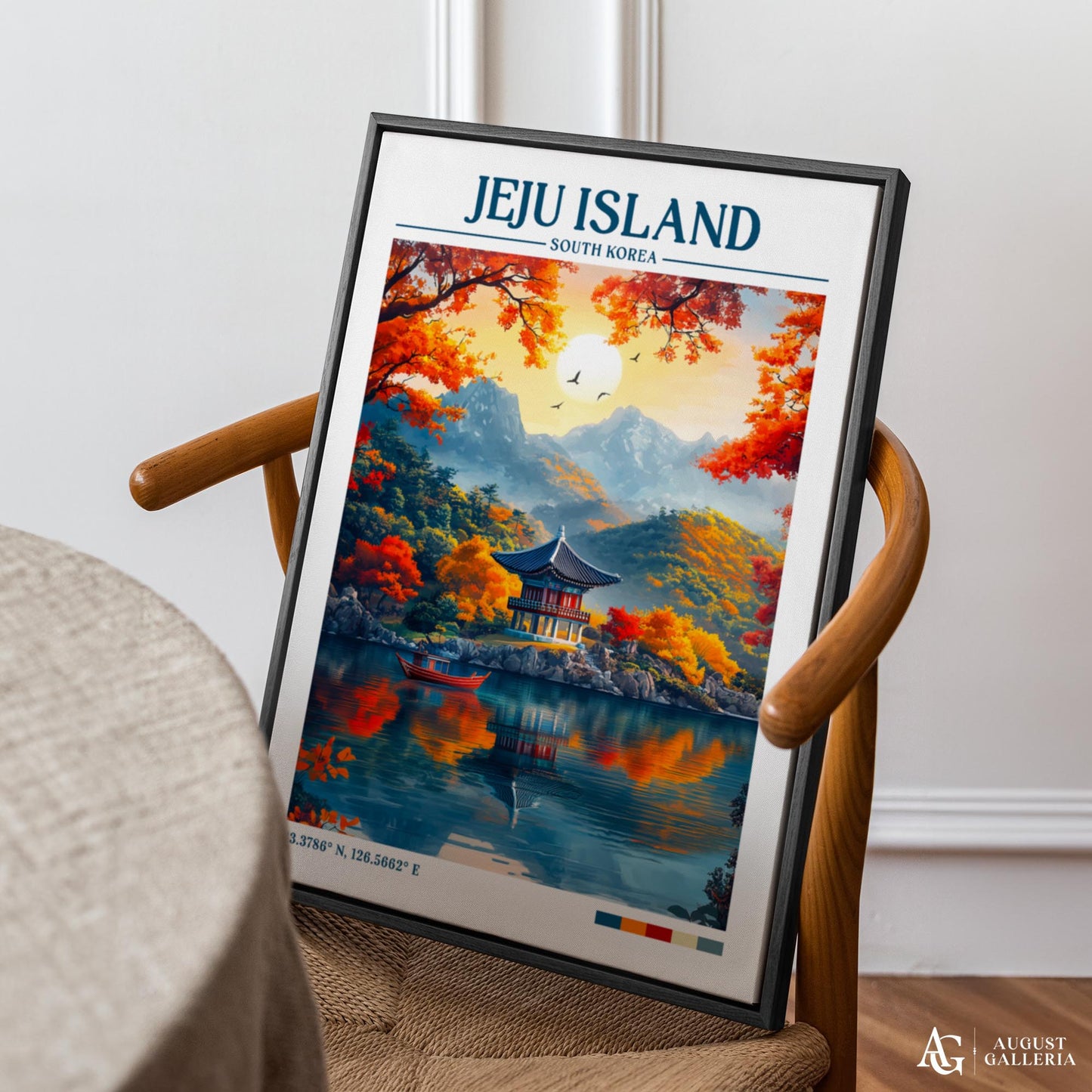 Jeju Island South Korea Retro Travel Print