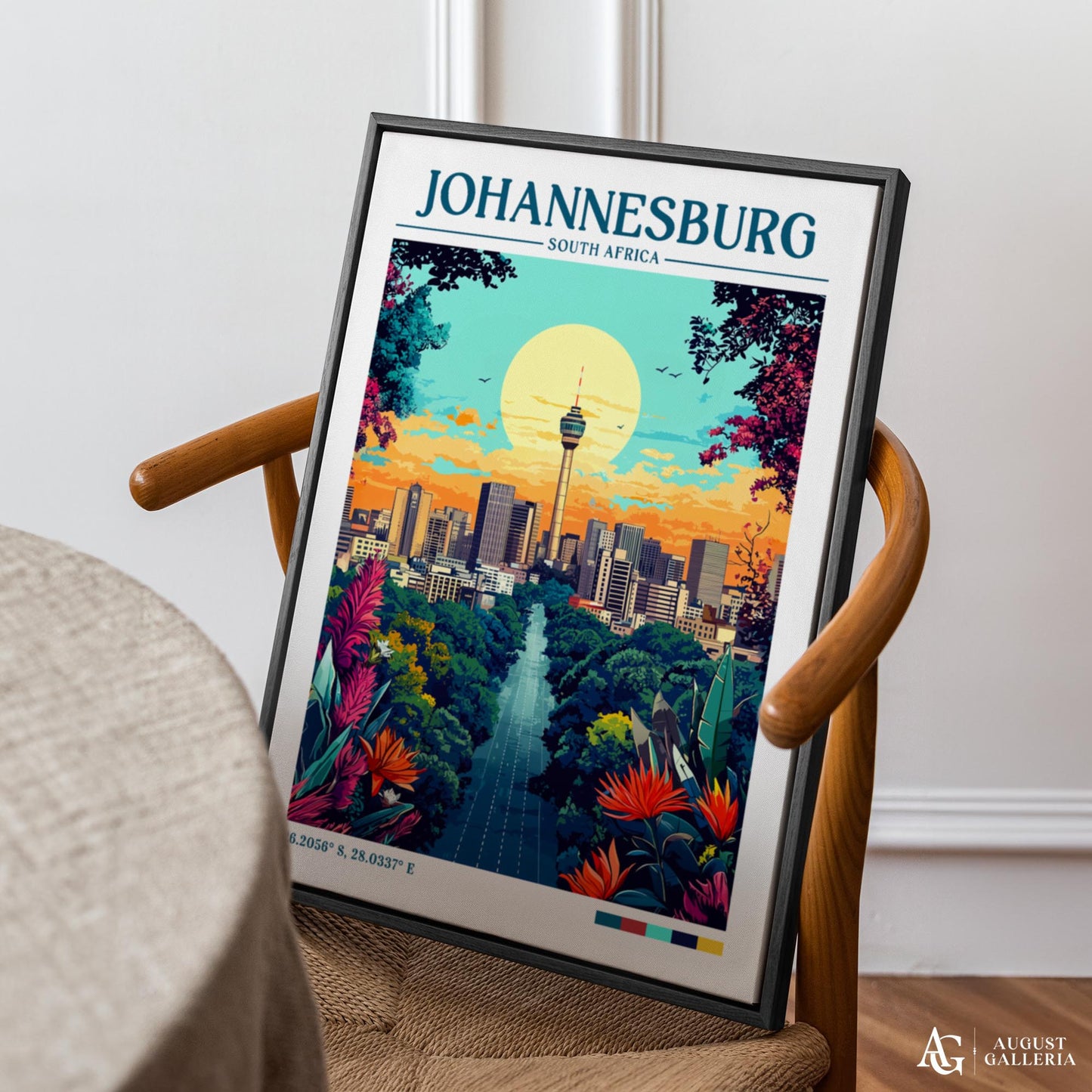 Johannesburg South Africa Retro Travel Print