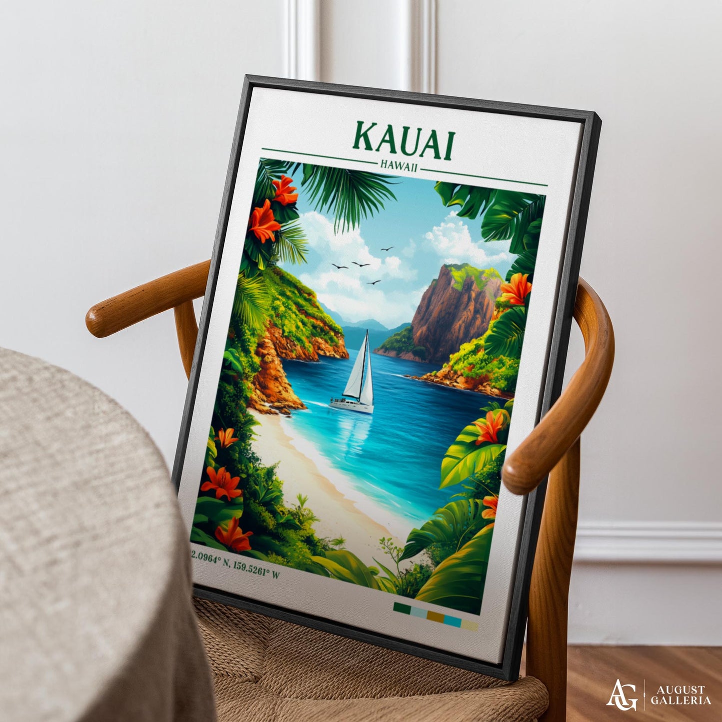 Kauai Hawaii Retro Travel Print