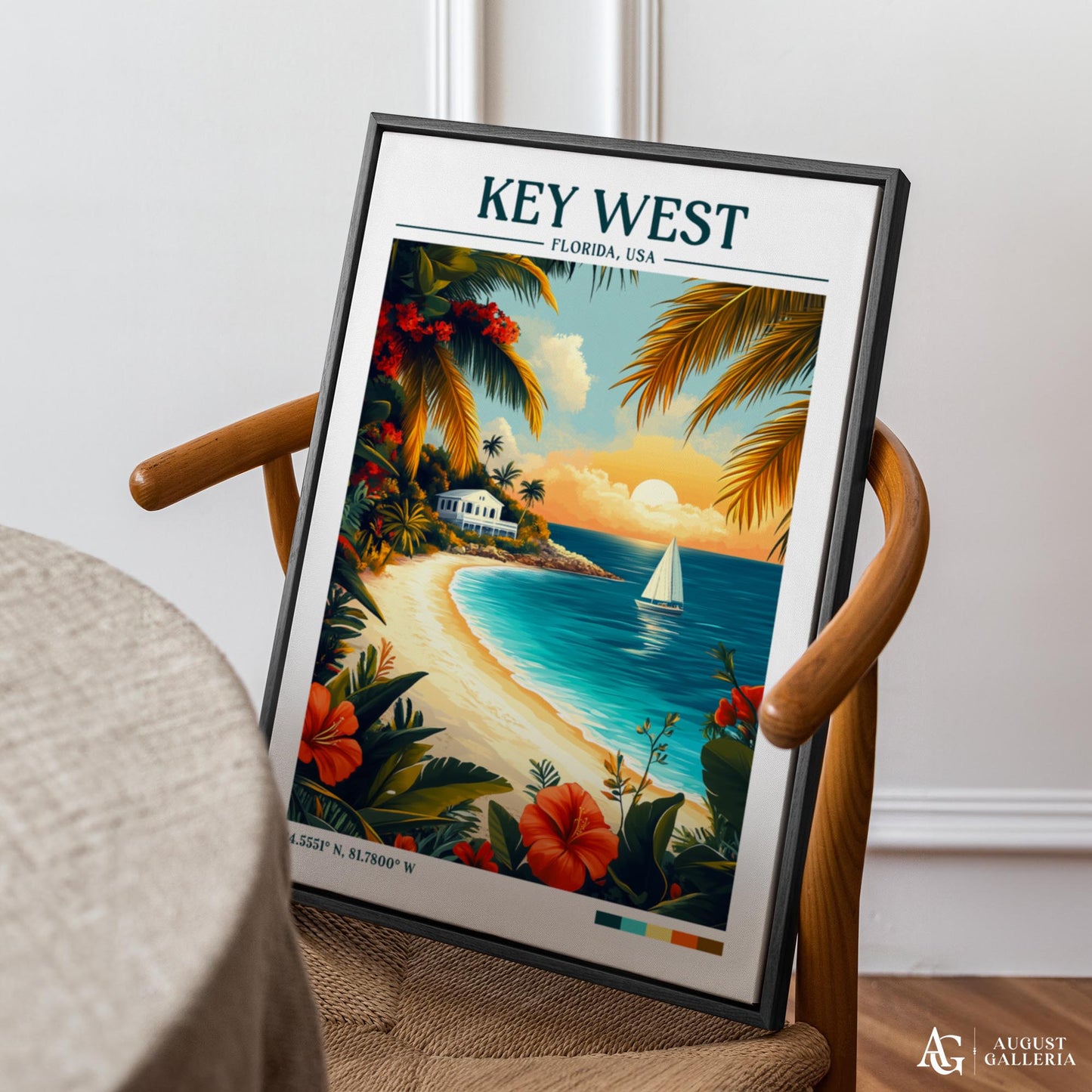 Key West Florida Retro Travel Print
