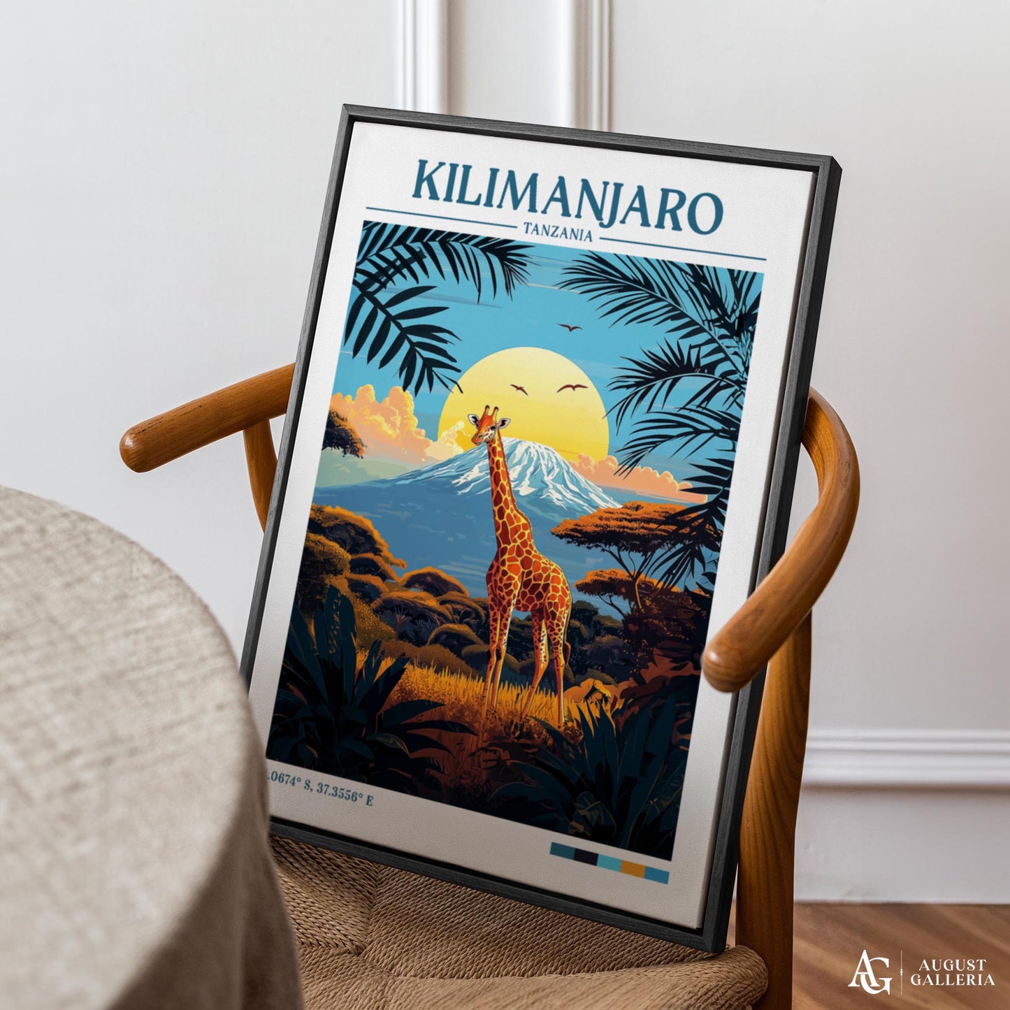 Kilimanjaro Tanzania Retro Travel Print