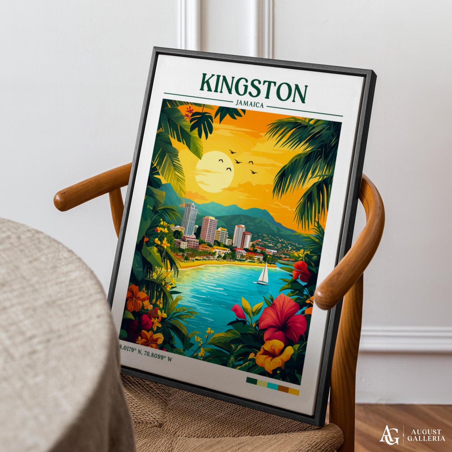 Kingston Jamaica Retro Travel Print