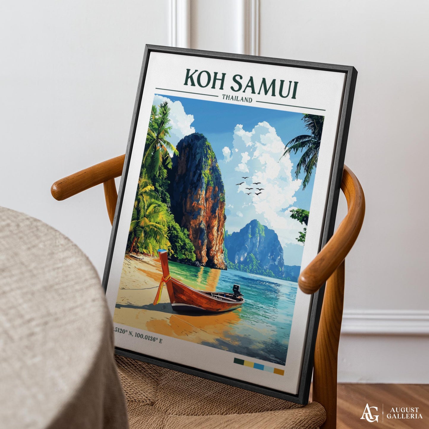 Koh Samui Thailand Retro Travel Print