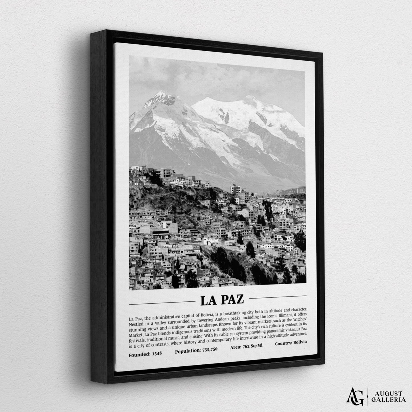 La Paz Black & White City Print