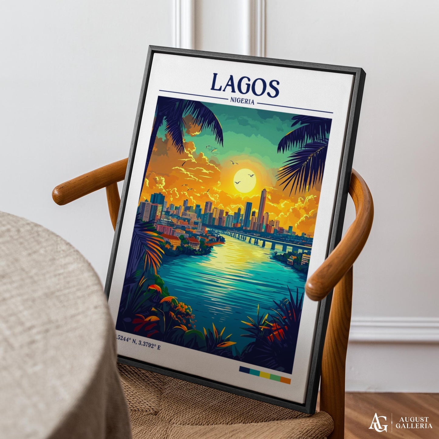 Lagos Nigeria Retro Travel Print