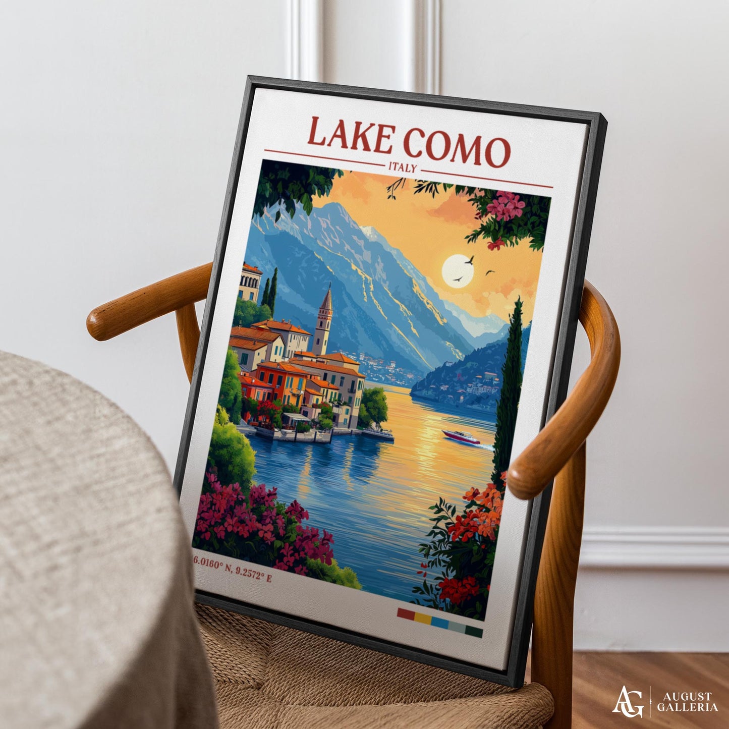 Lake Como Retro Travel Print