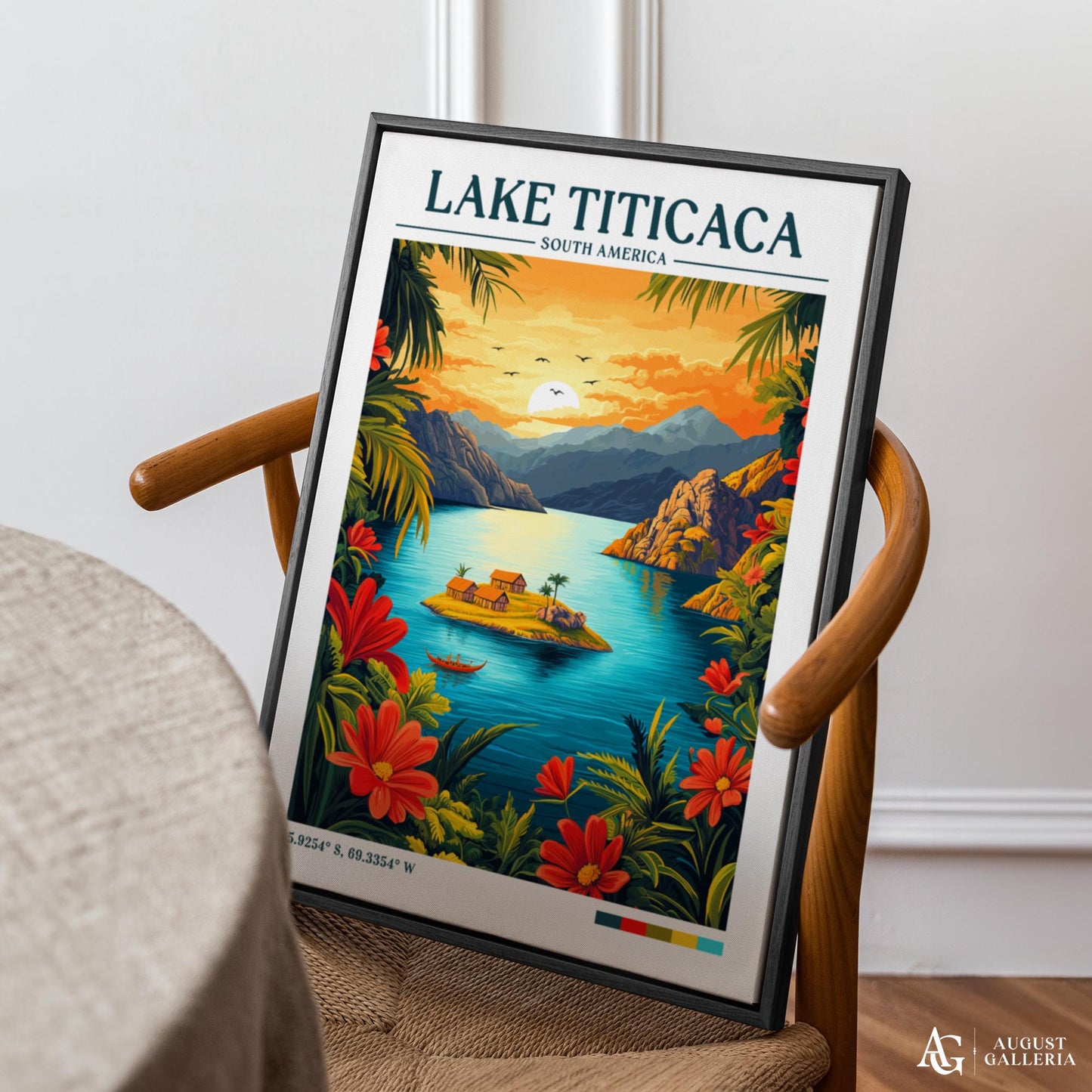 Lake Titicaca Retro Travel Print