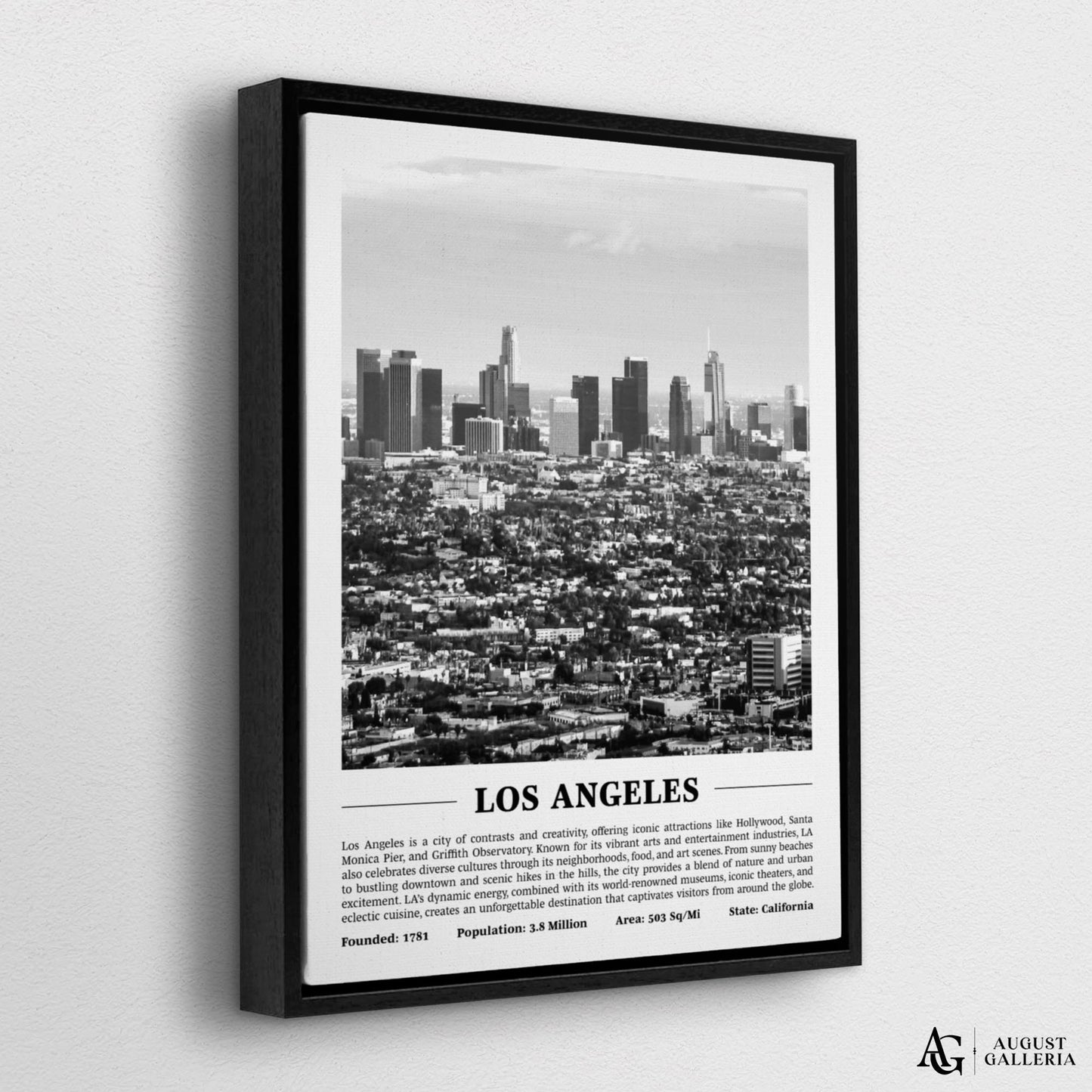 Los Angeles Black & White City Print