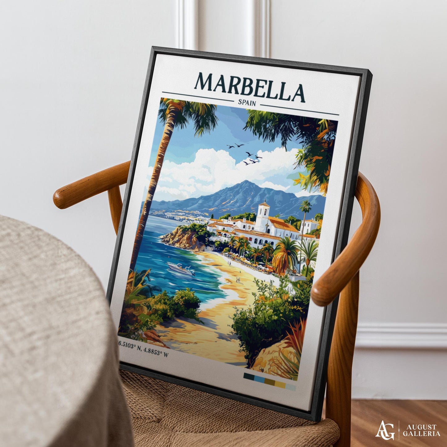 Marbella Spain Retro Travel Print