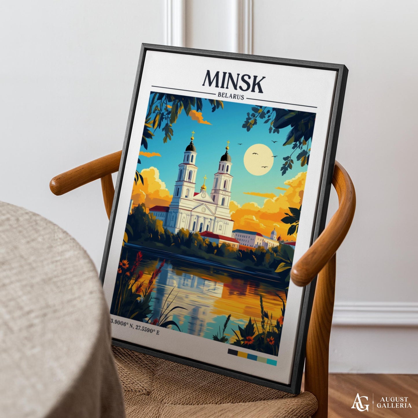 Minsk Belarus Retro Travel Print