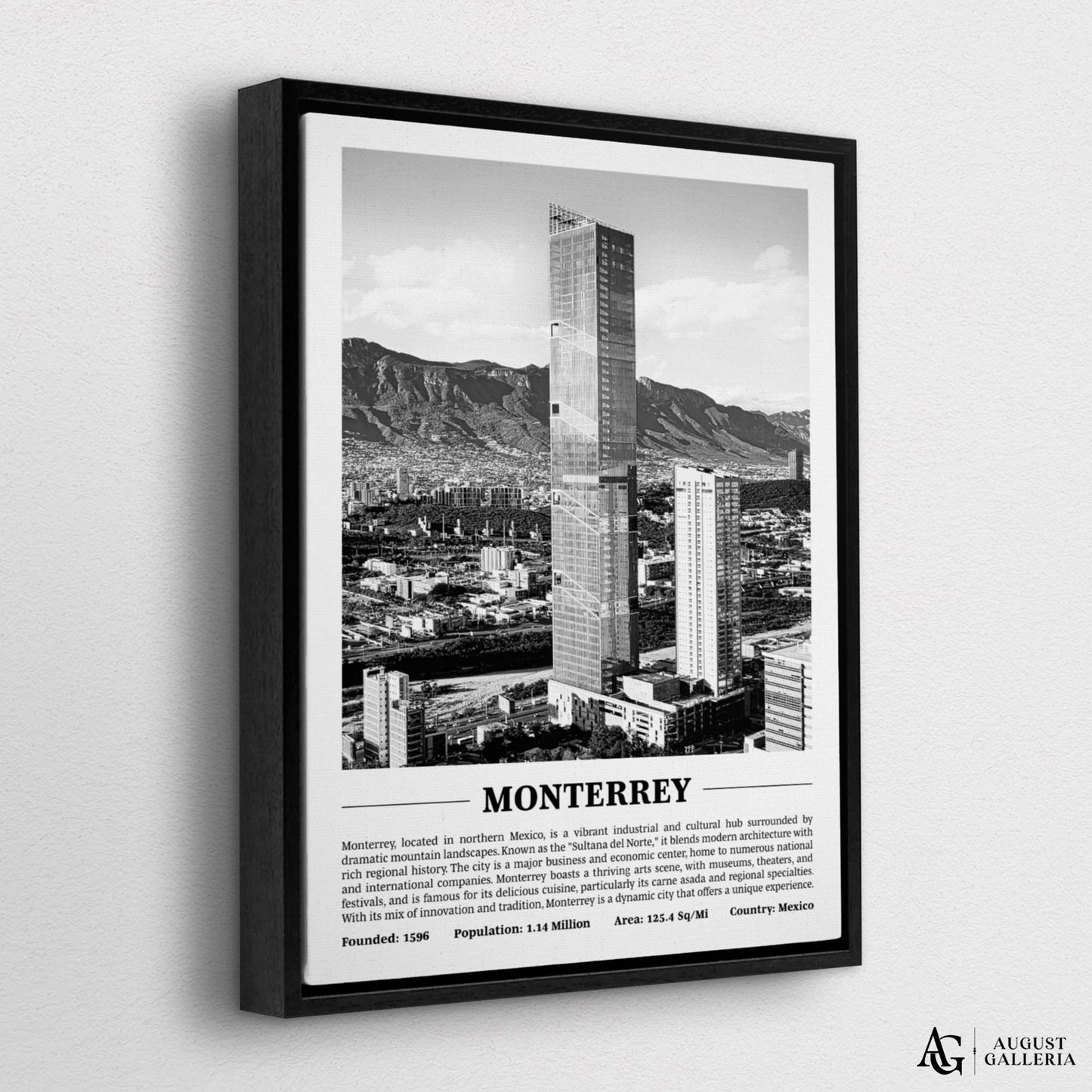Monterrey Black & White City Print