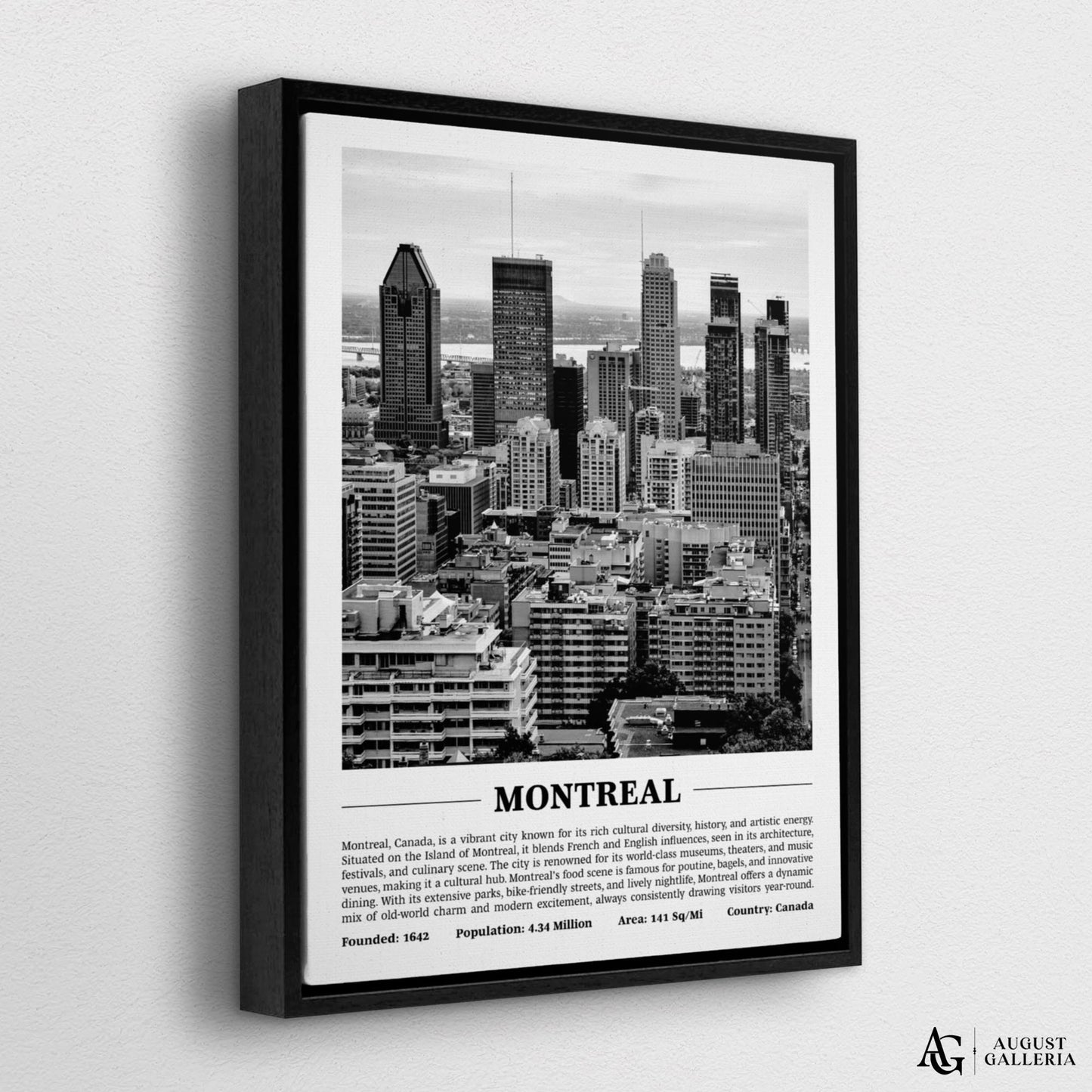 Montreal Black & White City Print