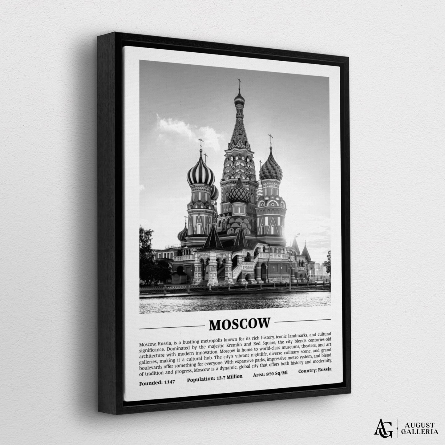 Moscow Black & White City Print
