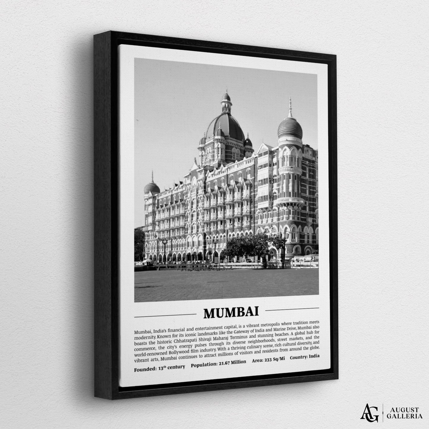 Mumbai Black & White City Print