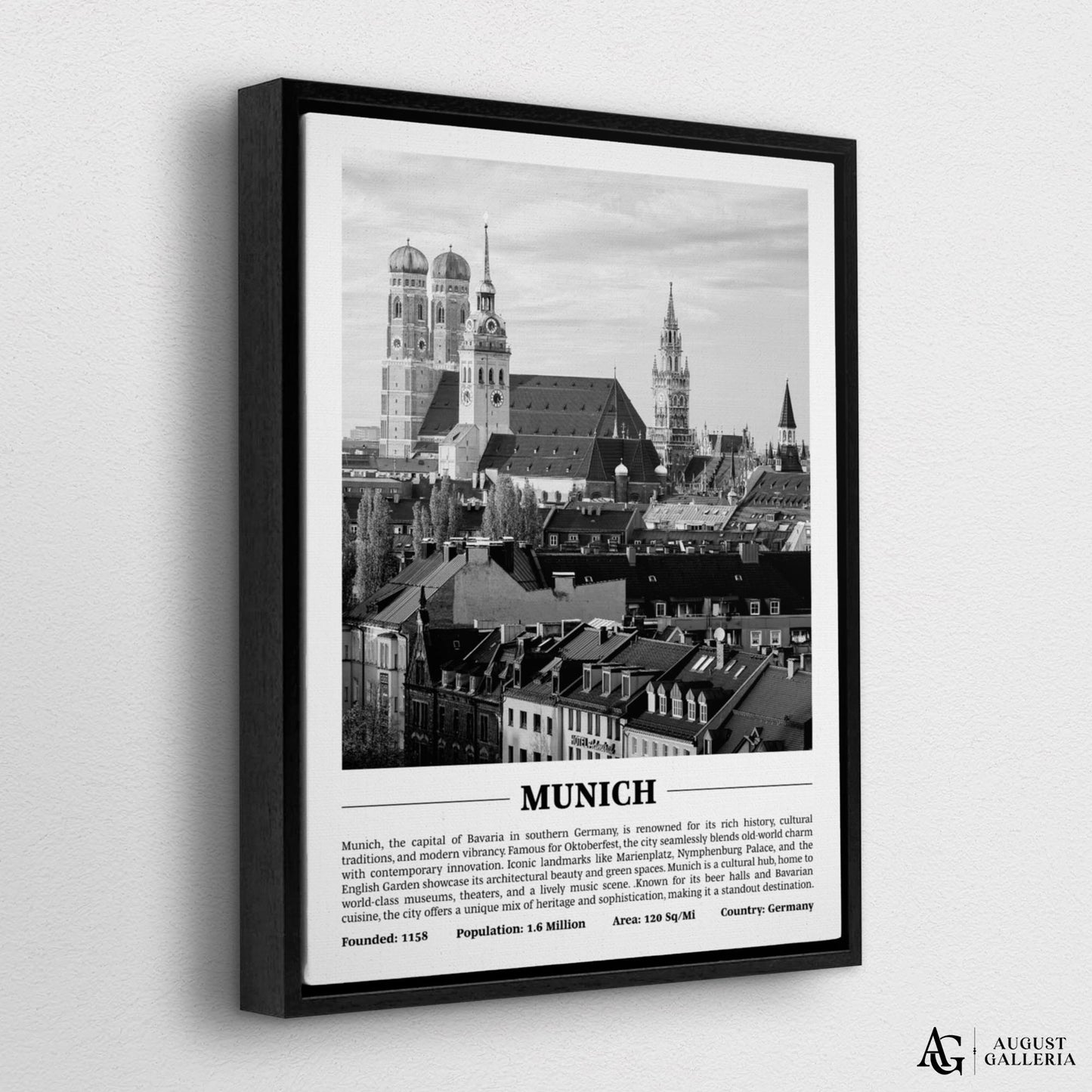 Munich Black & White City Print