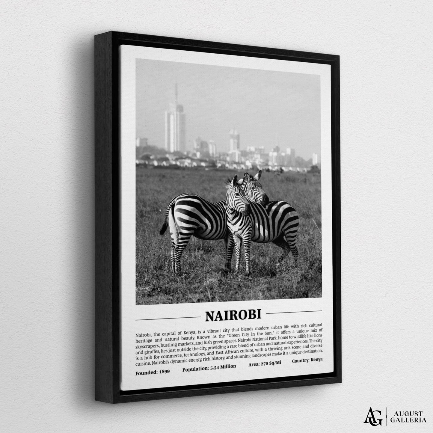 Nairobi Black & White City Print