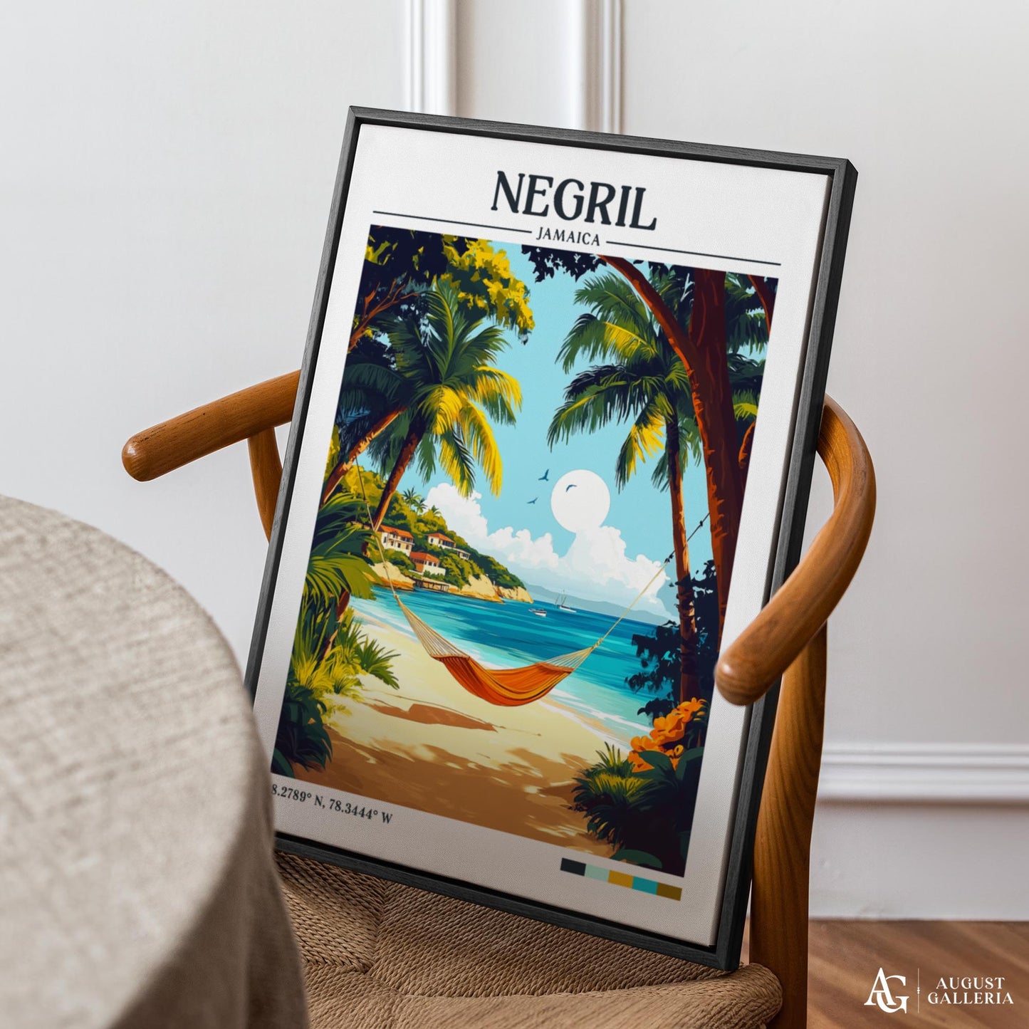 Negril Jamaica Retro Travel Print