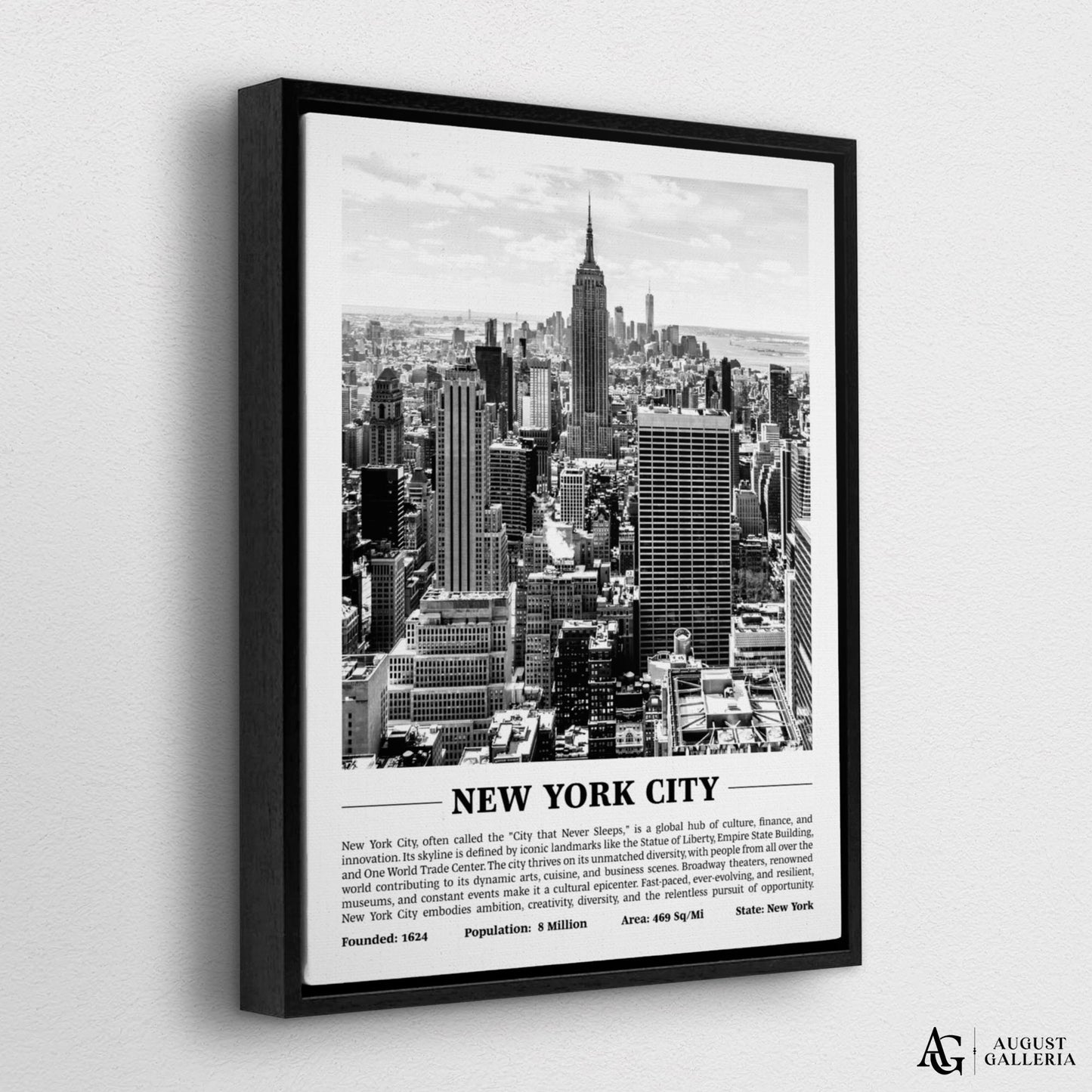 New York City Black & White City Print