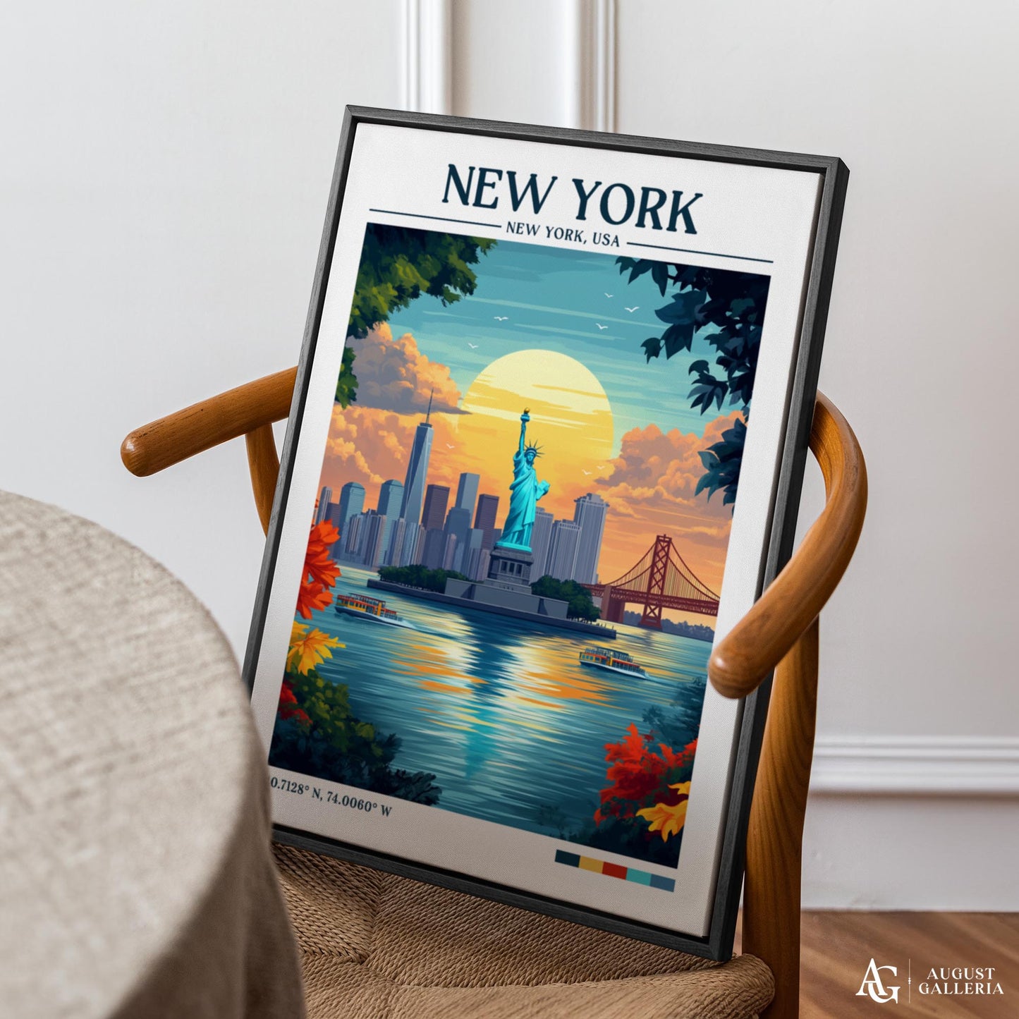New York Retro Travel Print