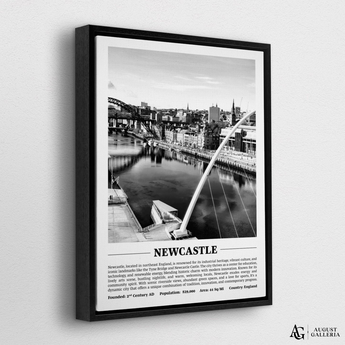 Newcastle Black & White City Print