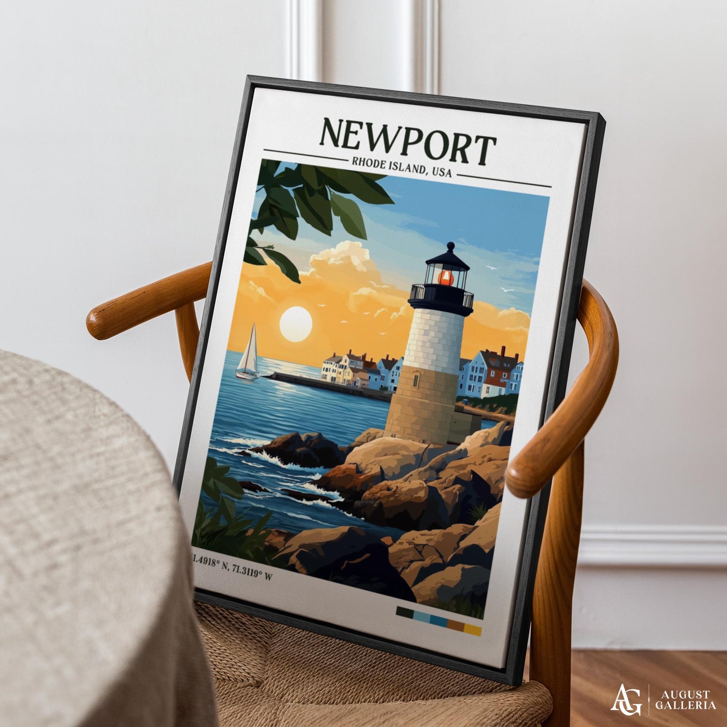 Newport Rhode Island Retro Travel Print