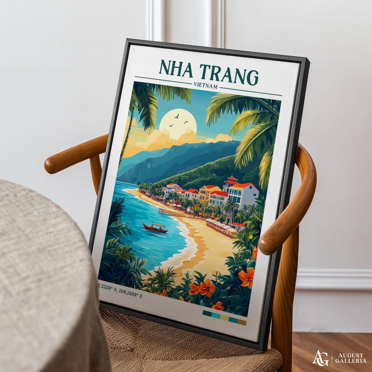 Nha Trang Vietnam Retro Travel Print