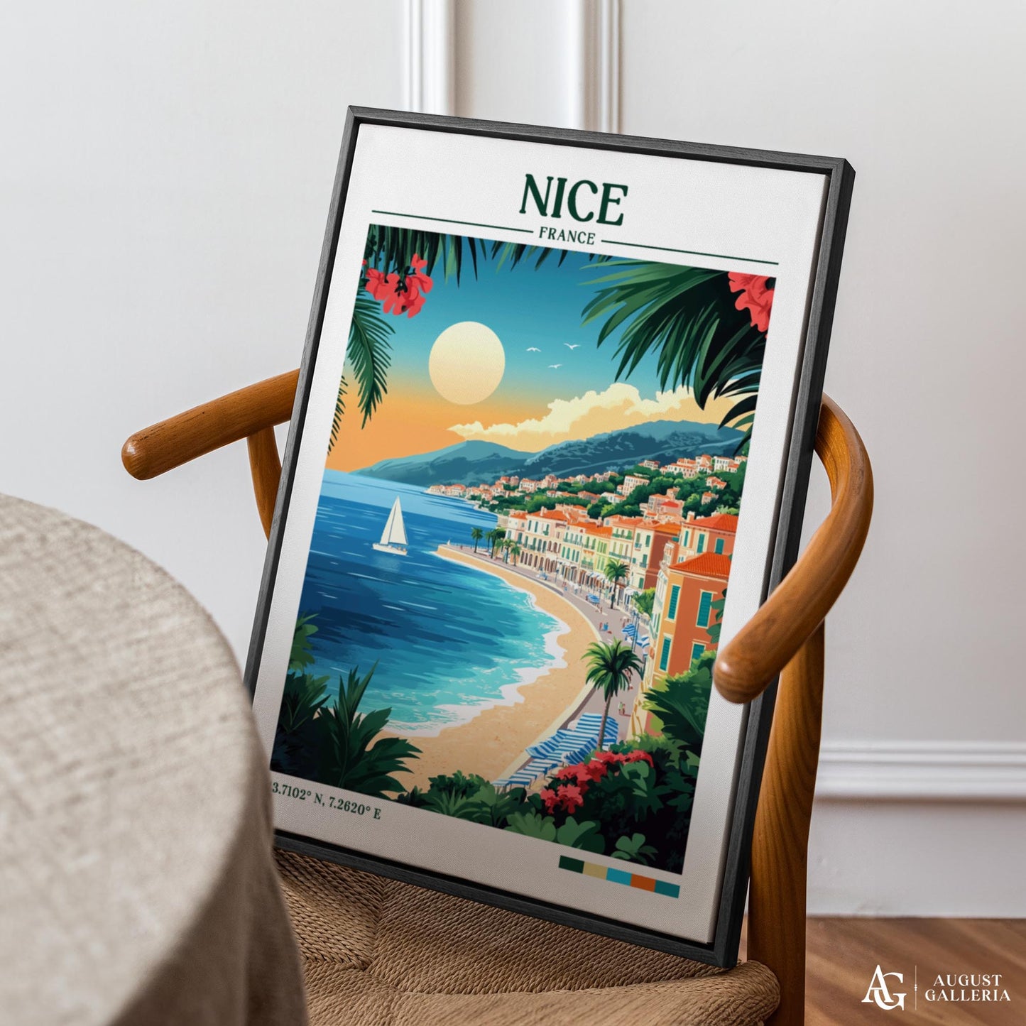 Nice France Retro Travel Print