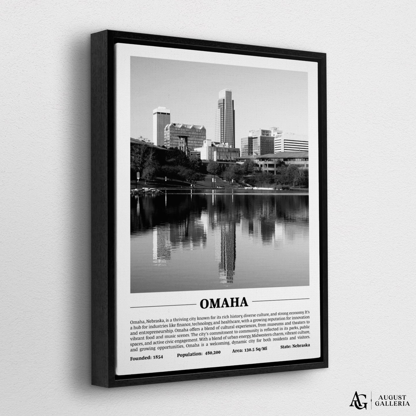 Omaha Black & White City Print