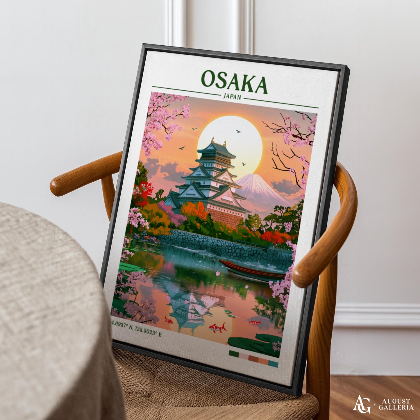 Osaka Japan Retro Travel Print