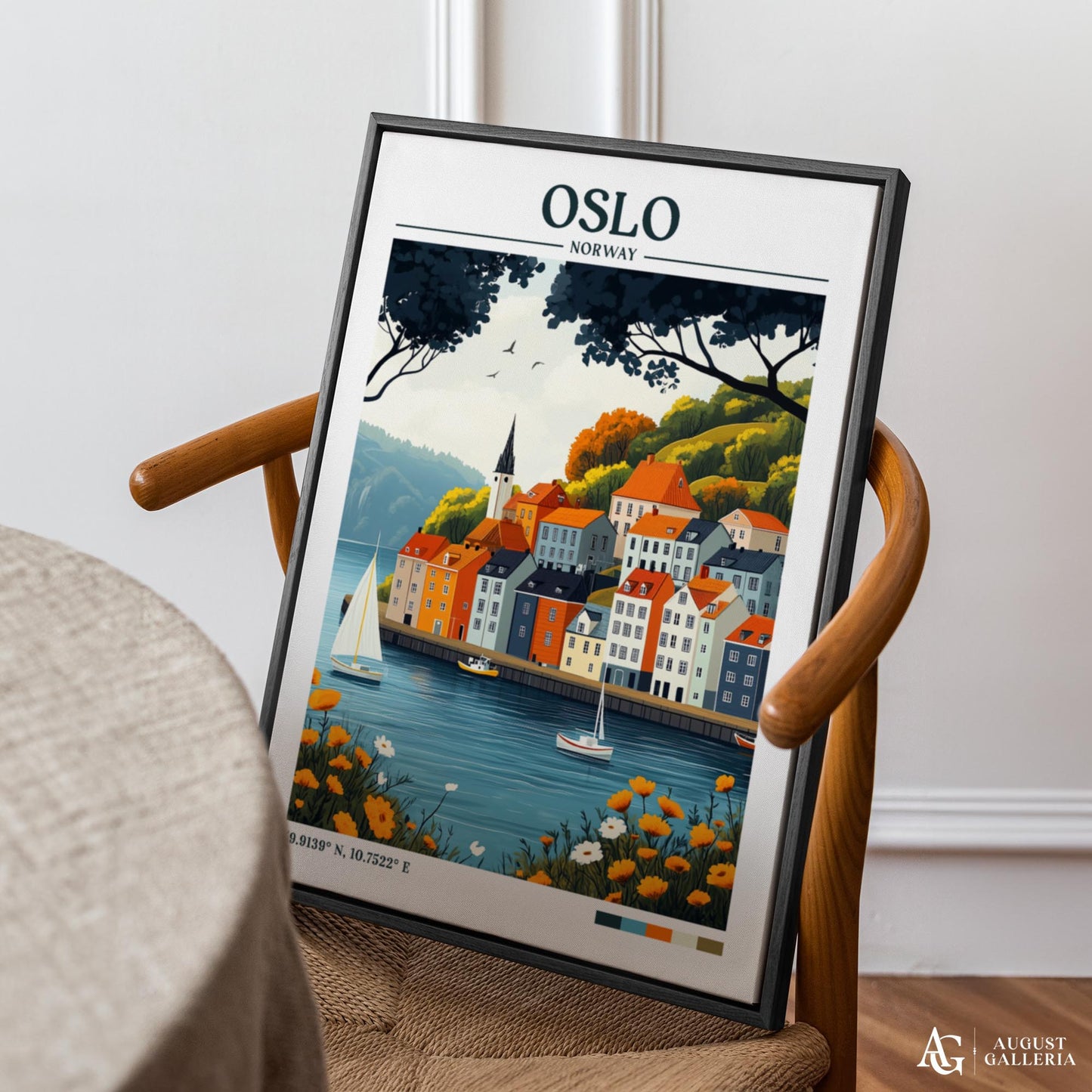 Oslo Norway Retro Travel Print
