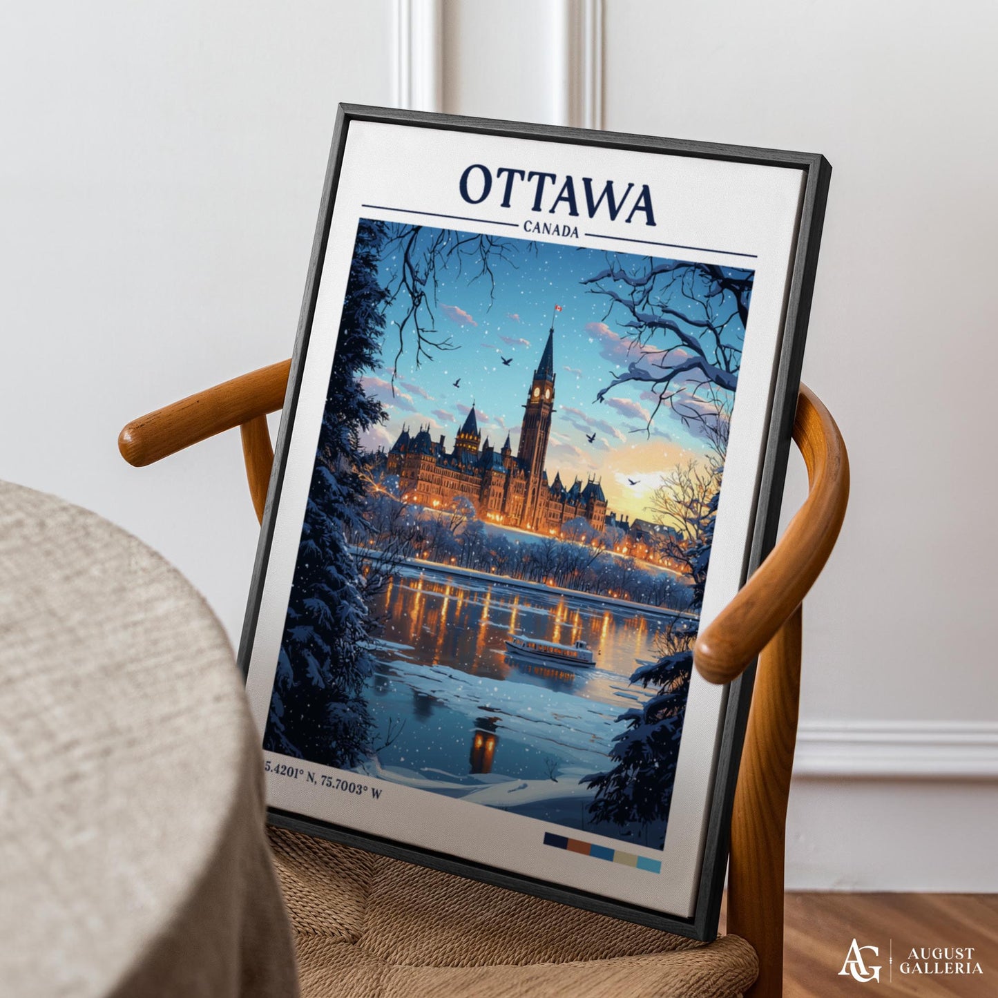 Ottawa Canada Retro Travel Print