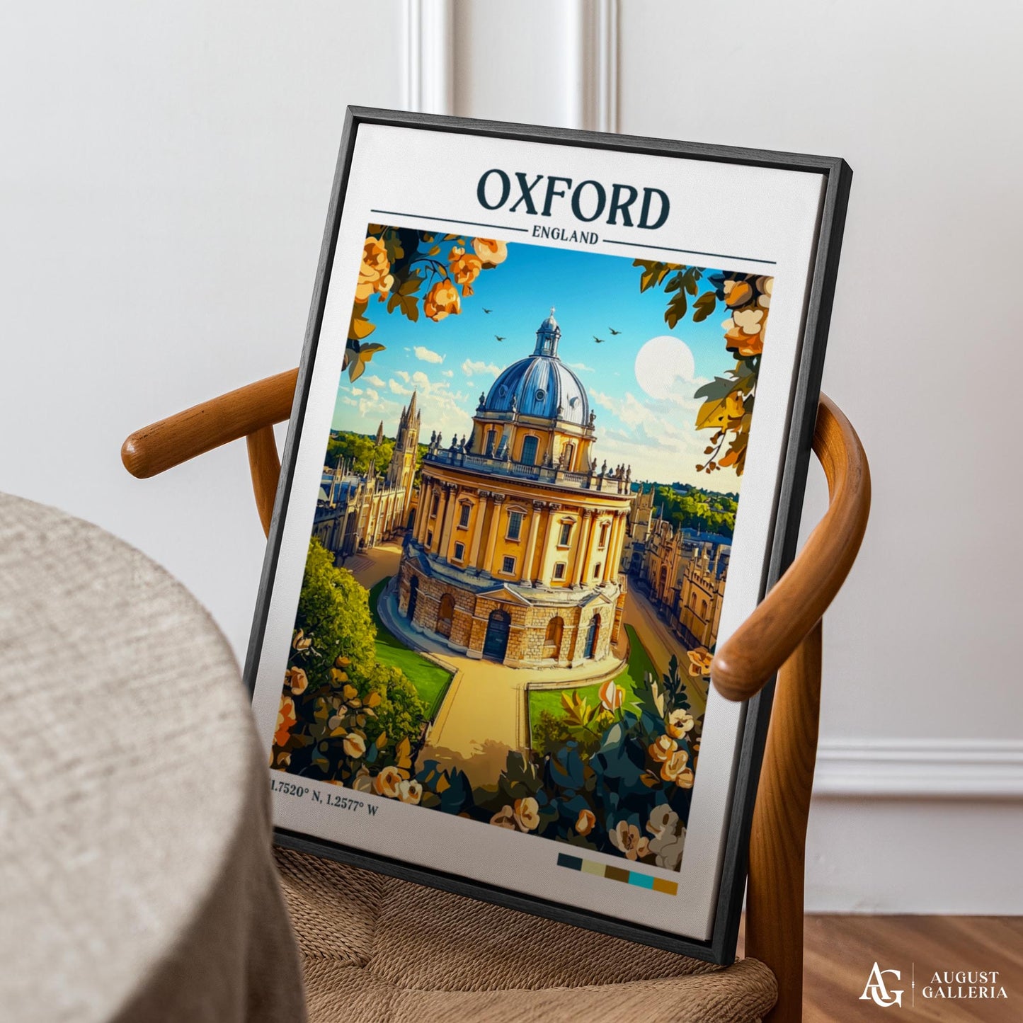 Oxford England Retro Travel Print