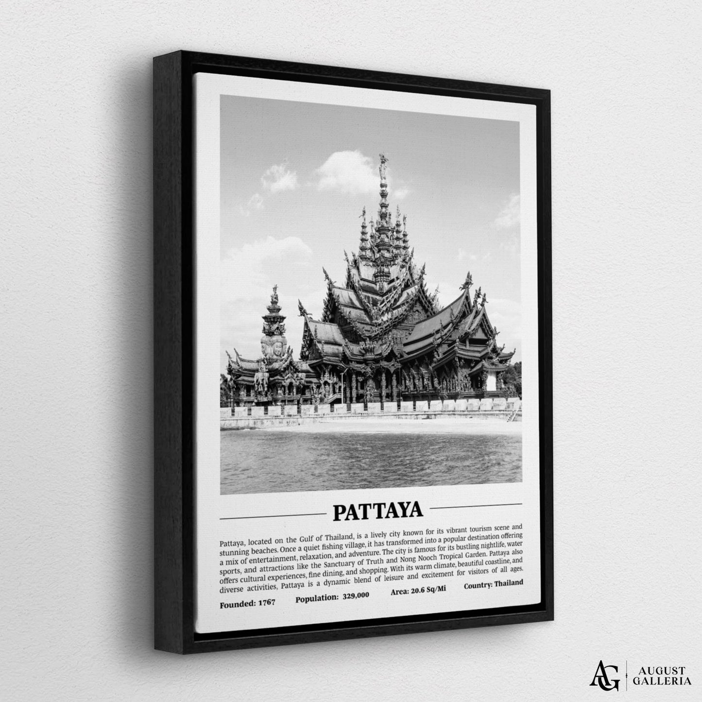 Pattaya Black & White City Print