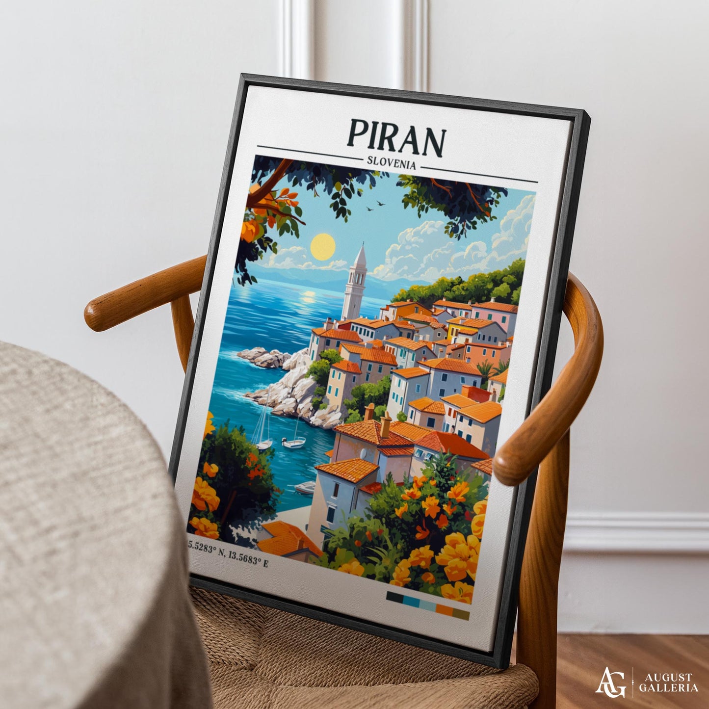 Piran Slovenia Retro Travel Print