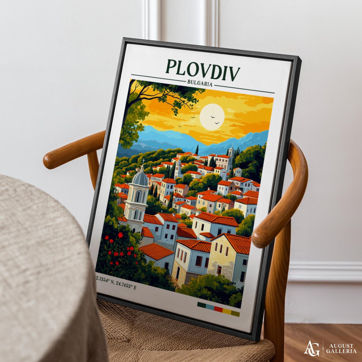 Plovdiv Bulgaria Retro Travel Print