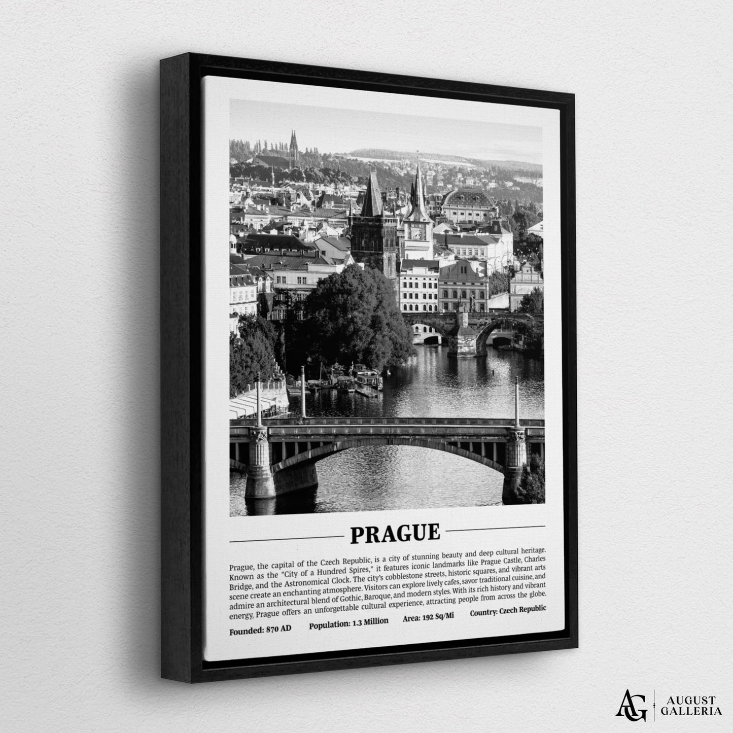 Prague Black & White City Print