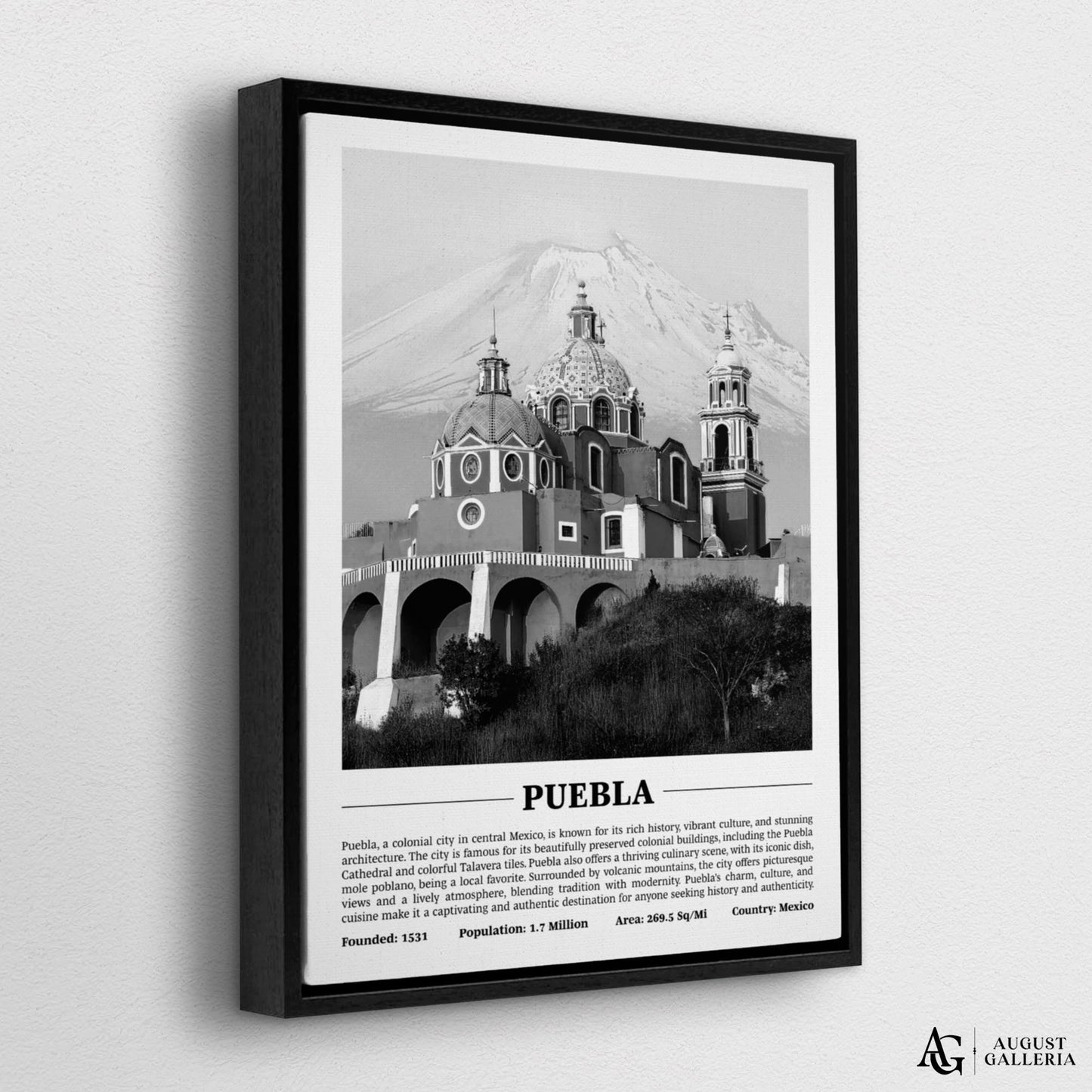 Puebla Black & White City Print