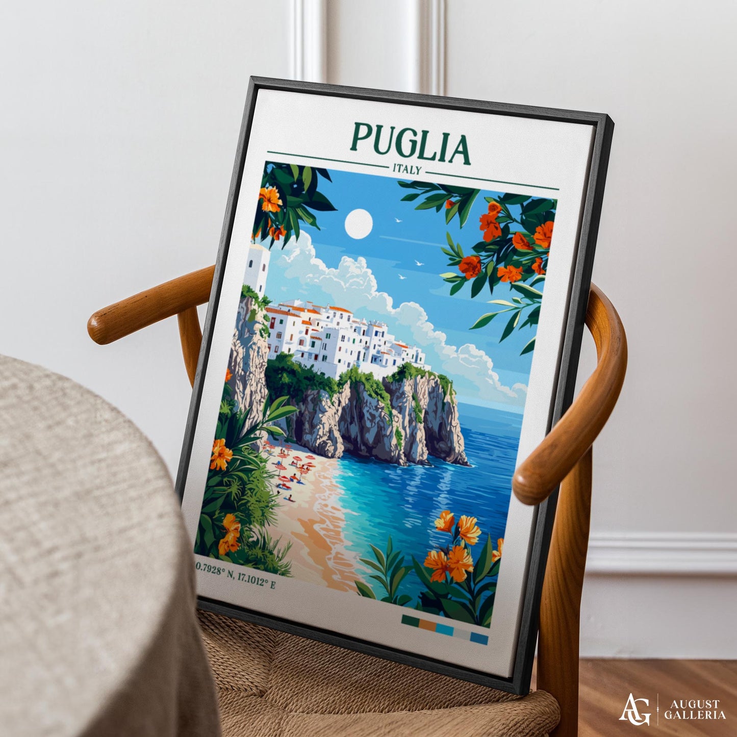 Puglia Italy Retro Travel Print