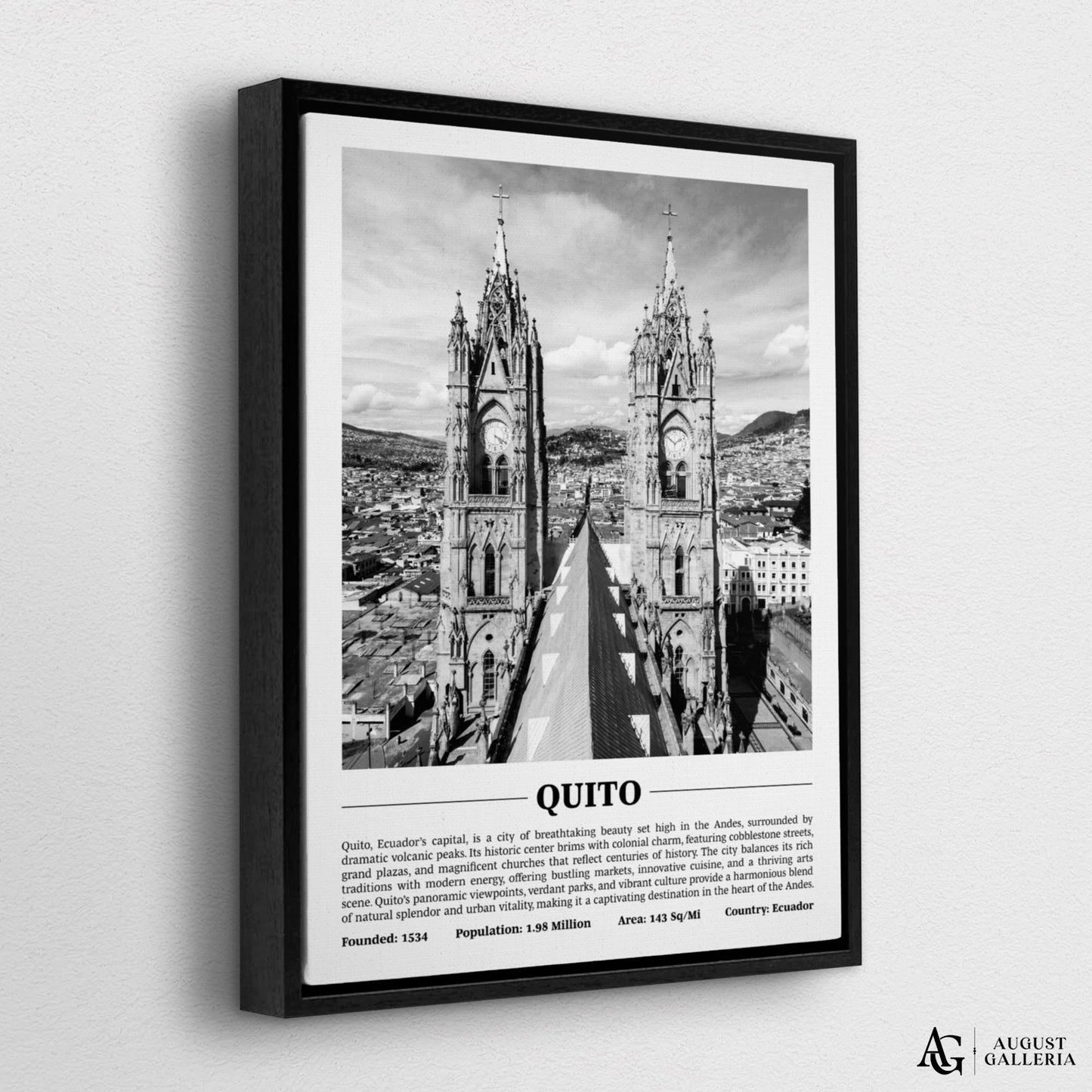 Quito Black & White City Print
