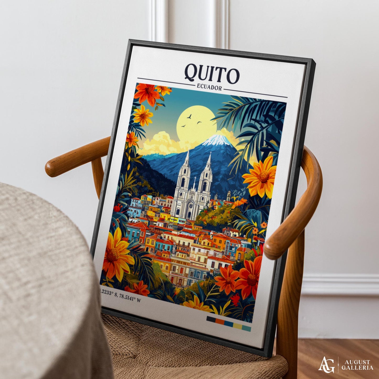 Quito Ecuador Retro Travel Print