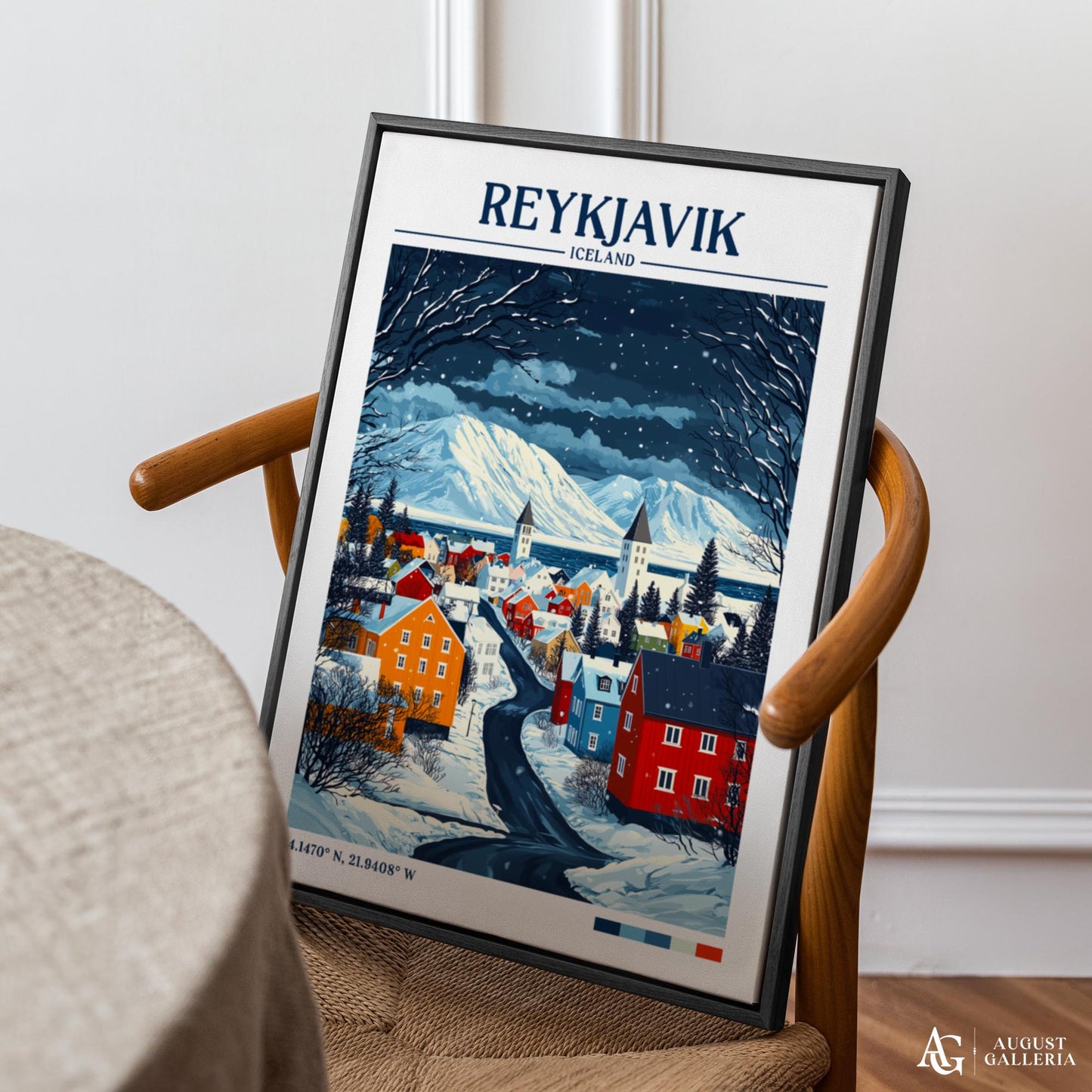 Reykjavík Iceland Retro Travel Print