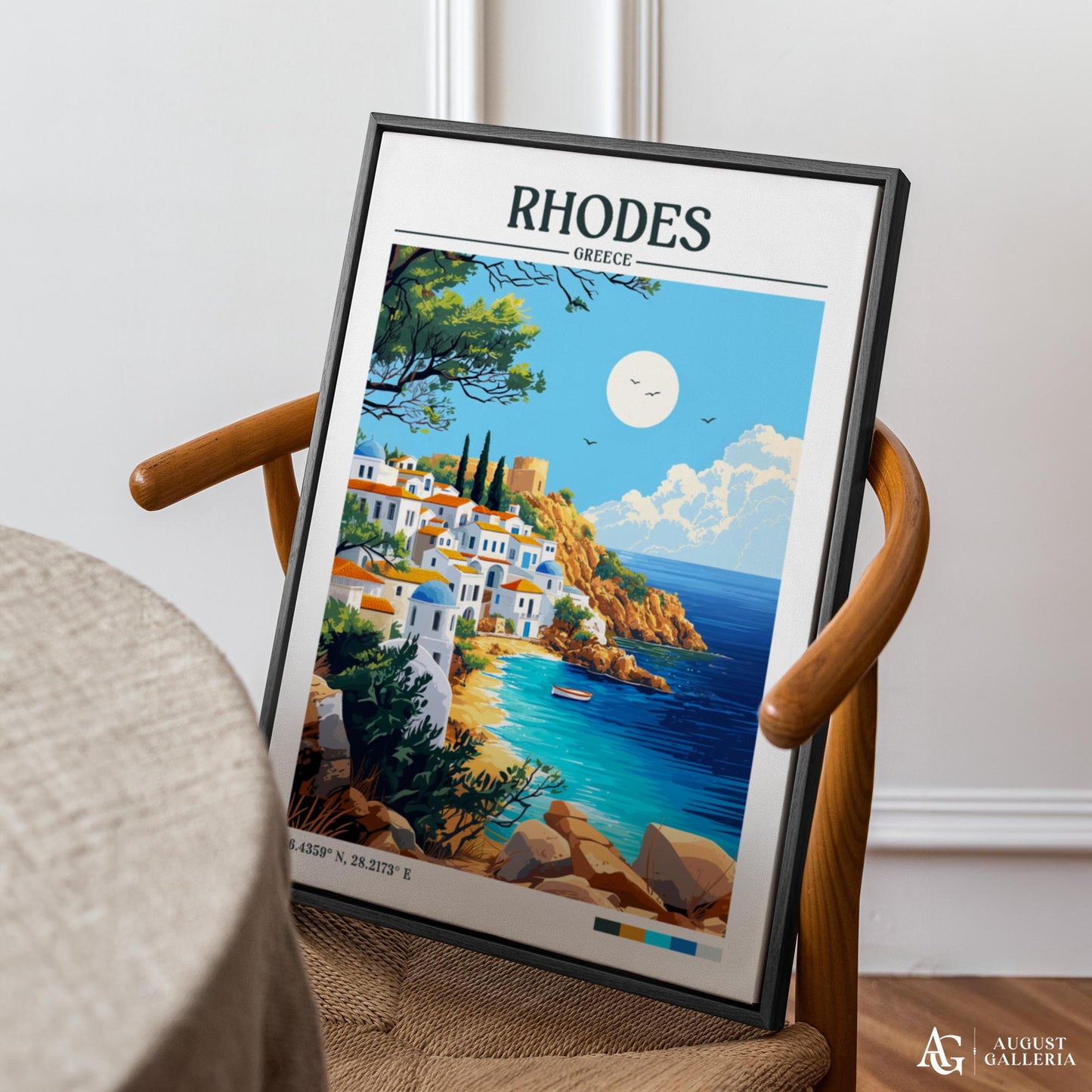 Rhodes Greece Retro Travel Print